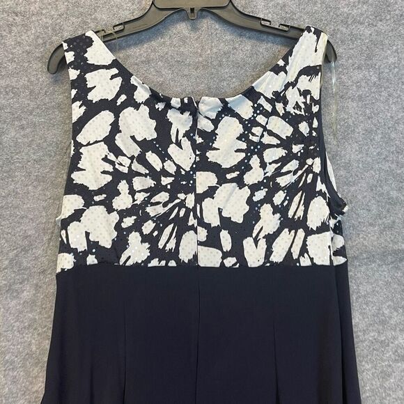 DRESSBARN Slimming Sleeveless Ruched Sequin Dress Black White Size 20W Cocktail - Picture 10 of 14